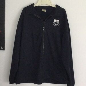 USA Olympic Jacket with zipper front size XL color dark navy blue polyester.#200